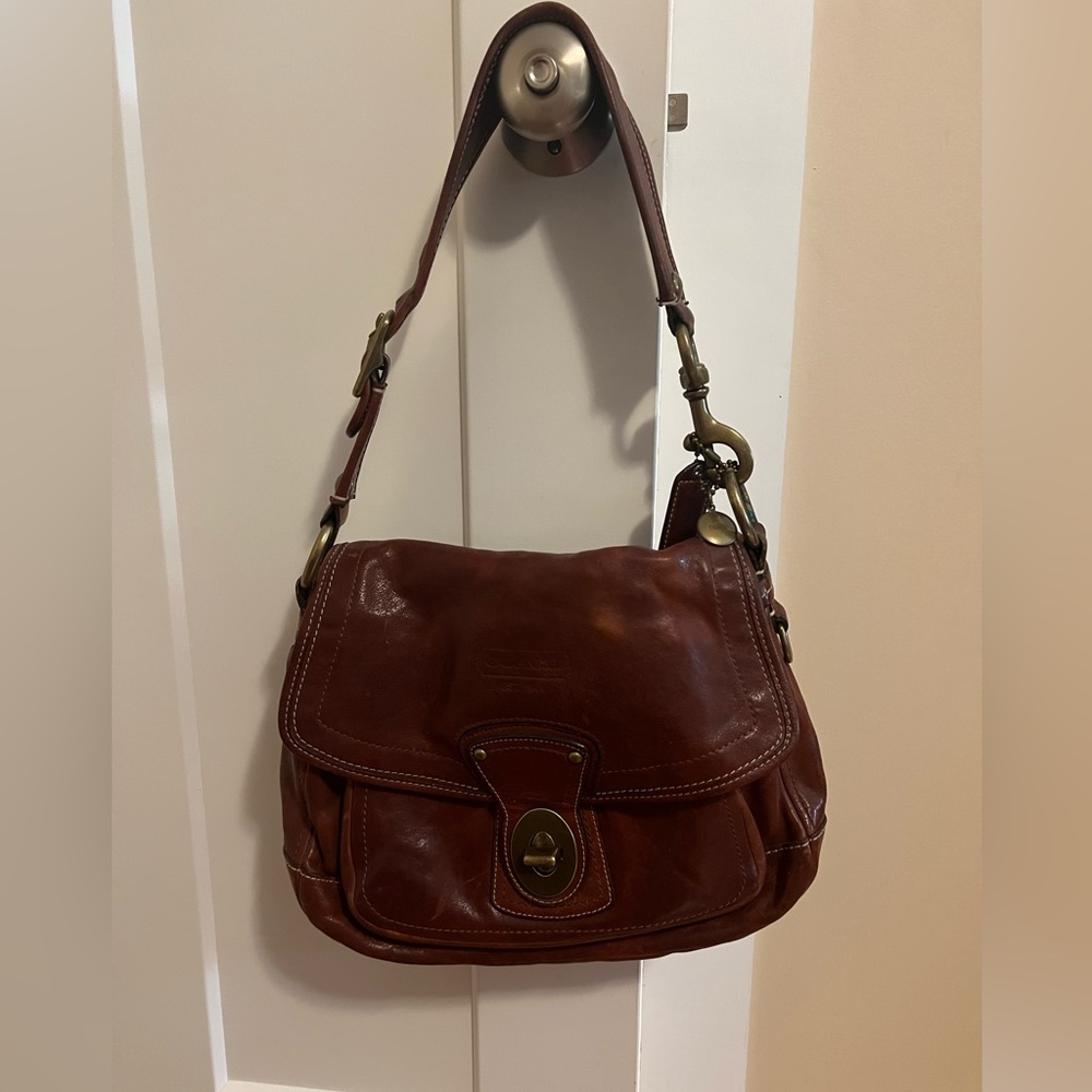 COACH 10329 Legacy Ali Whiskey Leather Flap Shoulder Bag 65th Anniversary